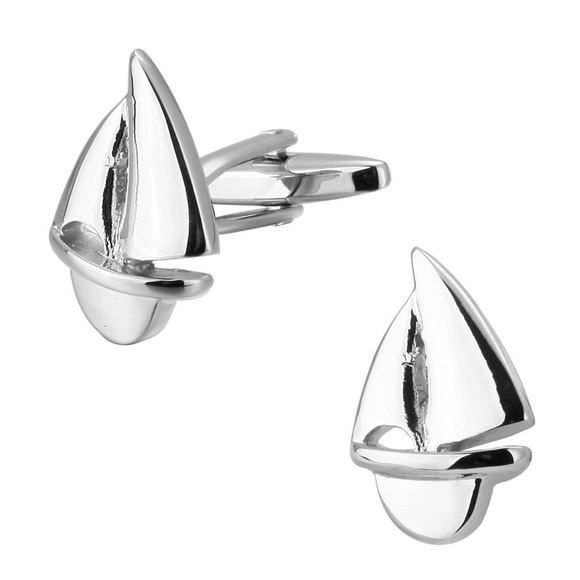 Elegant Silver Sailboat Cufflinks - Picture 2 of 15